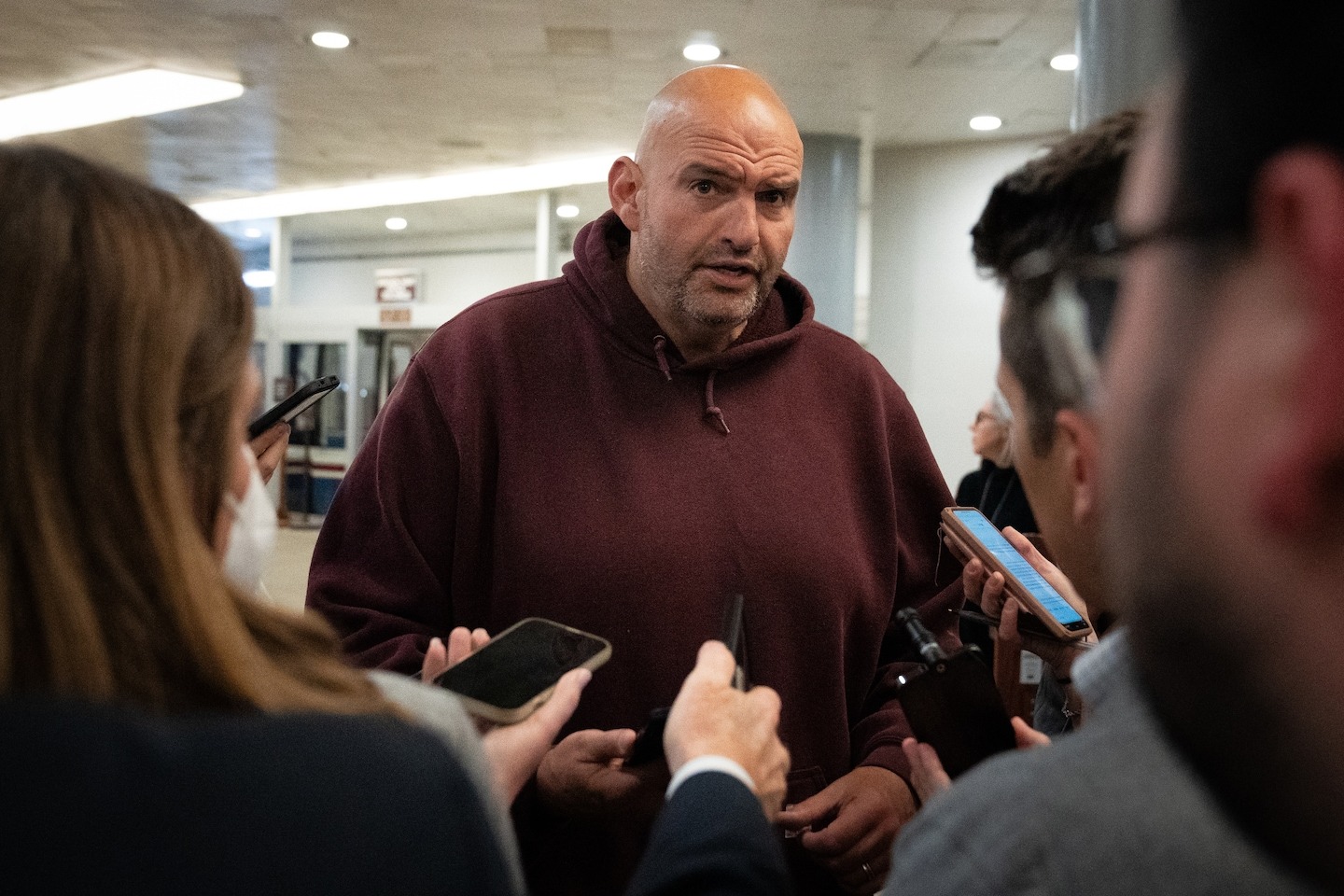 Sen. Fetterman hospitalized after collapsing near home due to heart issue