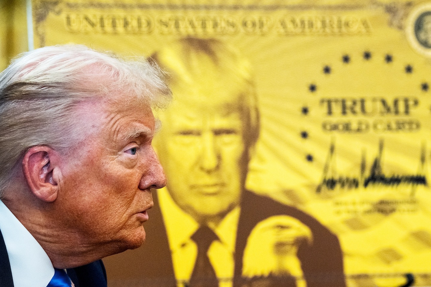After draping White House in gold, Trump heads to ‘the real deal’: ...