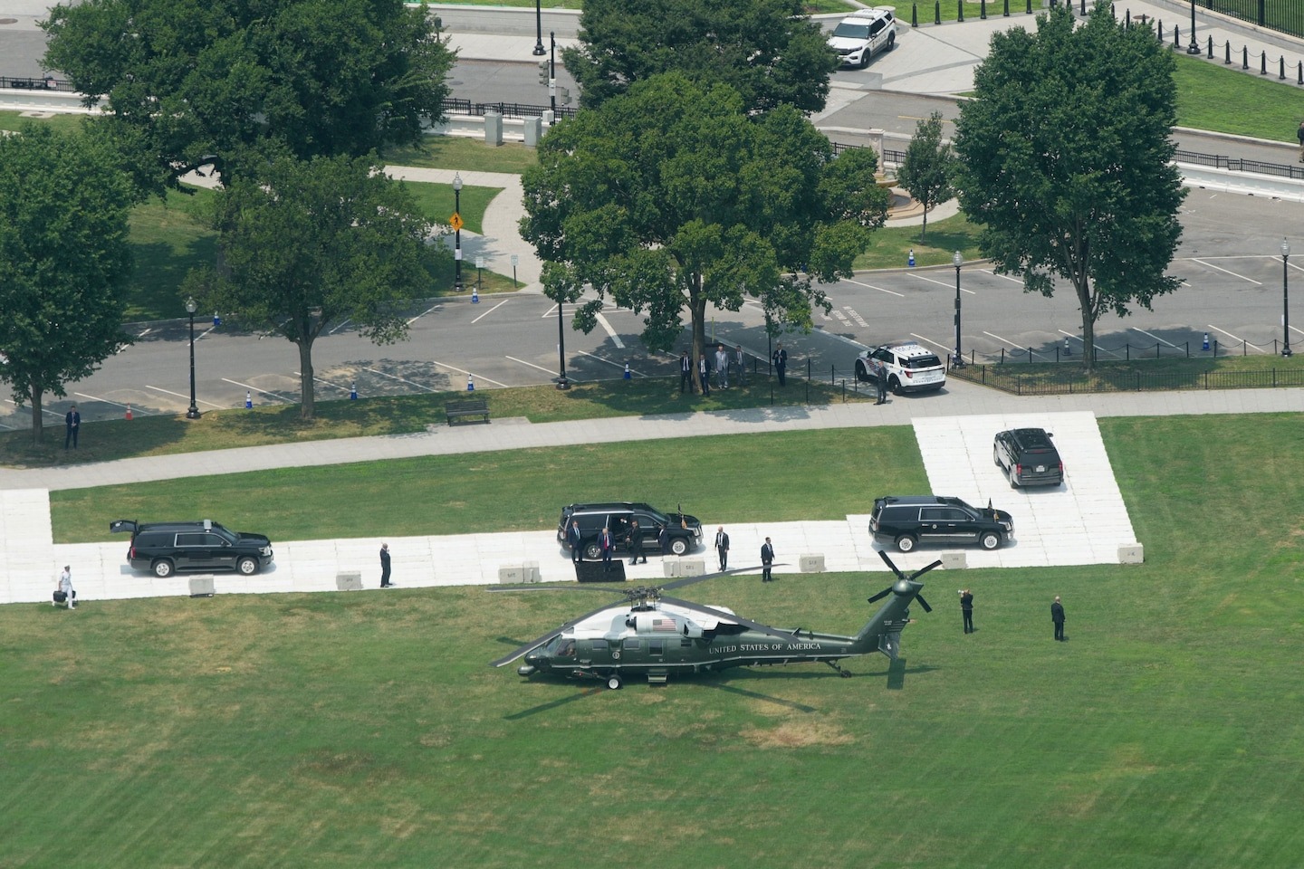 Trump fliegt Marine One von einem neuen Standort: der Ellipse
