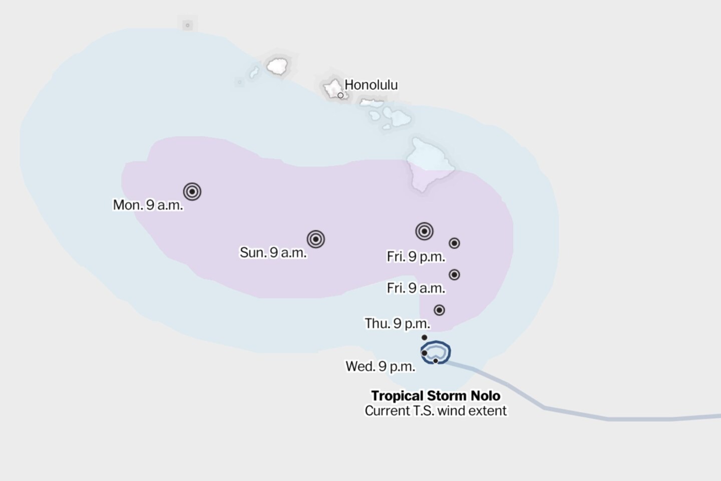 Tropical Storm Nolo tracker: Map and projected storm path