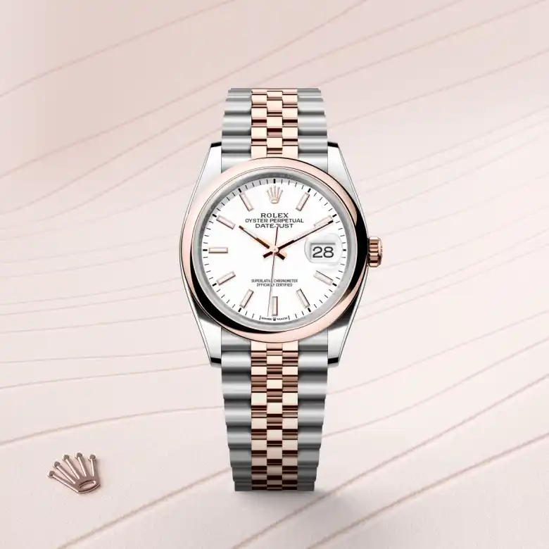 Rolex Datejust in Everose Rolesor - combination of Oystersteel and Everose gold, M126201-0017 - Nash Jewellers