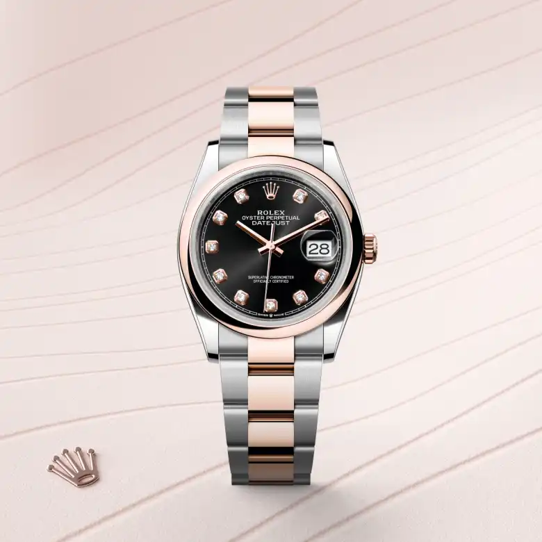 Rolex Datejust in Everose Rolesor - combination of Oystersteel and Everose gold, M126201-0020 - Heller Jewelers