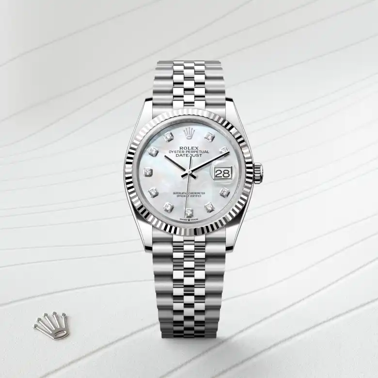 Rolex Datejust in White Rolesor - combination of Oystersteel and white gold, M126234-0019 - Joseph-Anthony