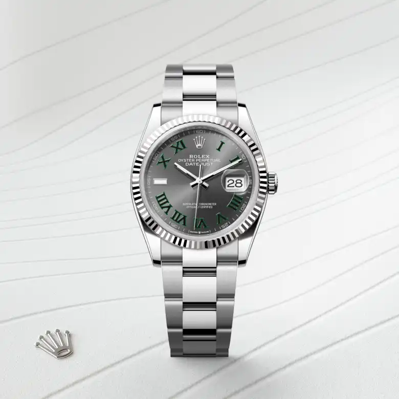 Rolex Datejust in White Rolesor - combination of Oystersteel and white gold, M126234-0046 - J. Vair Jewellers
