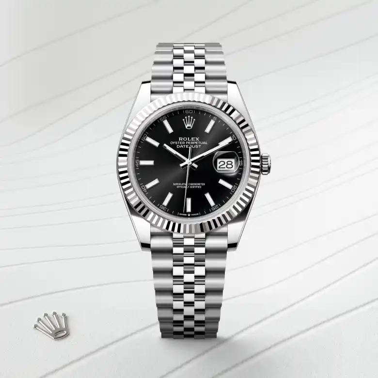 Rolex Datejust in White Rolesor - combination of Oystersteel and white gold, M126334-0018 - Rolex Boutique San Jose