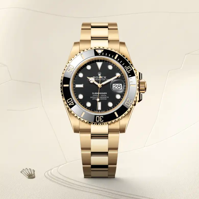 Rolex Submariner in 18 kt yellow gold, M126618LN-0002 - Rolex Boutique Crystals