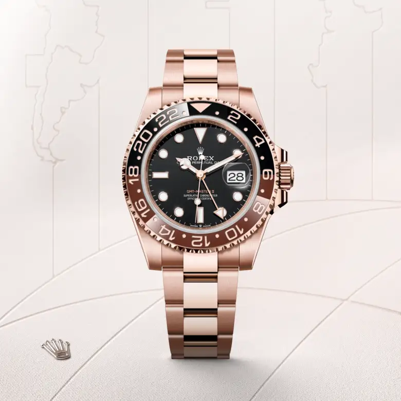 Rolex GMT-Master II in 18 ct Everose gold, M126715CHNR-0001 - Nash Jewellers