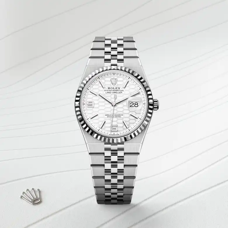 Rolex  in White Rolesor - combination of Oystersteel and white gold, M127234-0001 - Benari Jewelers