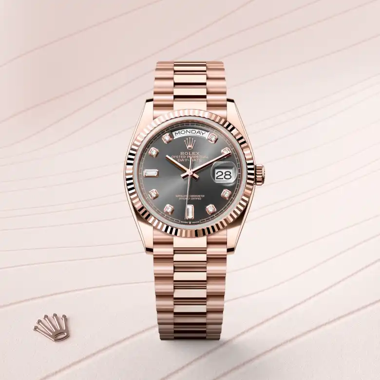 Rolex Day-Date in 18 ct Everose gold, M128235-0050 - J. Vair Jewellers