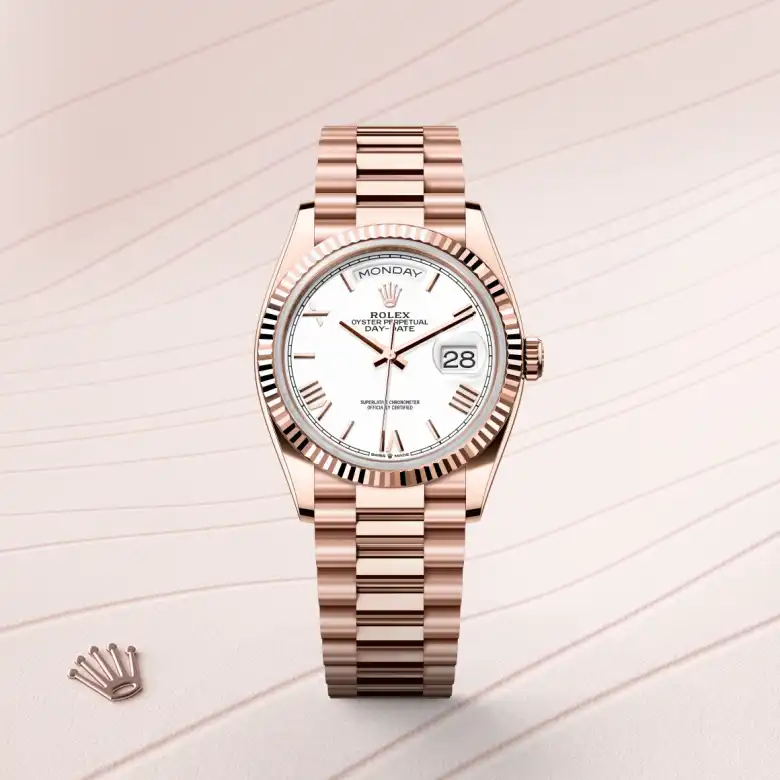 Rolex Day-Date in 18 kt Everose gold, M128235-0070 - Rolex Boutique San Jose