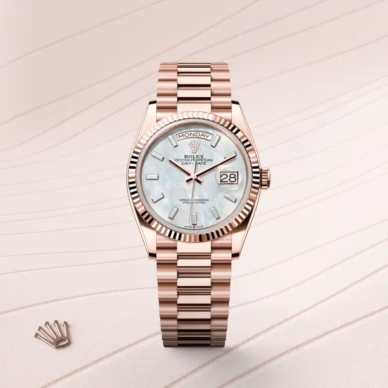Rolex Day-Date in 18 ct Everose gold, M128235-0078 - Nash Jewellers