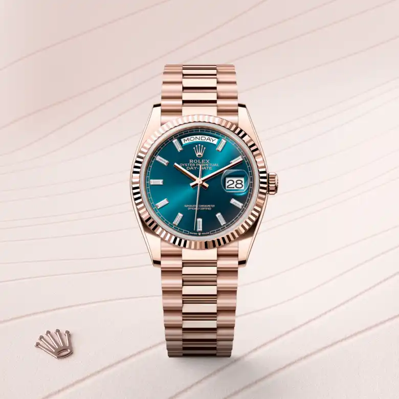 Rolex Day-Date in 18 ct Everose gold, M128235-0085 - Joseph-Anthony