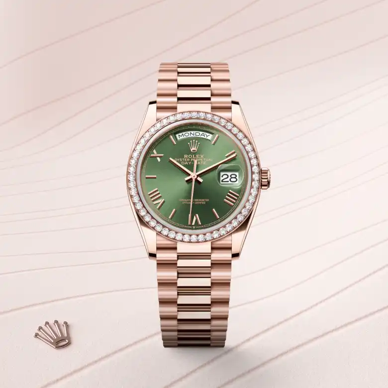 Rolex Day-Date in 18 kt Everose gold, M128345RBR-0085 - Rolex Boutique San Jose