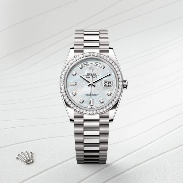 Rolex Day-Date in 18 ct white gold, M128349RBR-0004 - J. Vair Jewellers