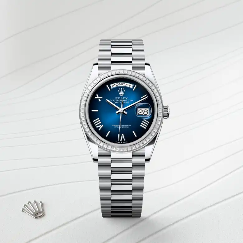 Rolex Day-Date in Platinum, M128396TBR-0021 - Heller Jewelers