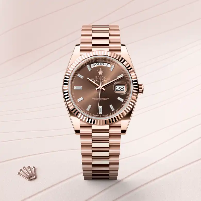 Rolex Day-Date in 18 ct Everose gold, M228235-0003 - J. Vair Jewellers