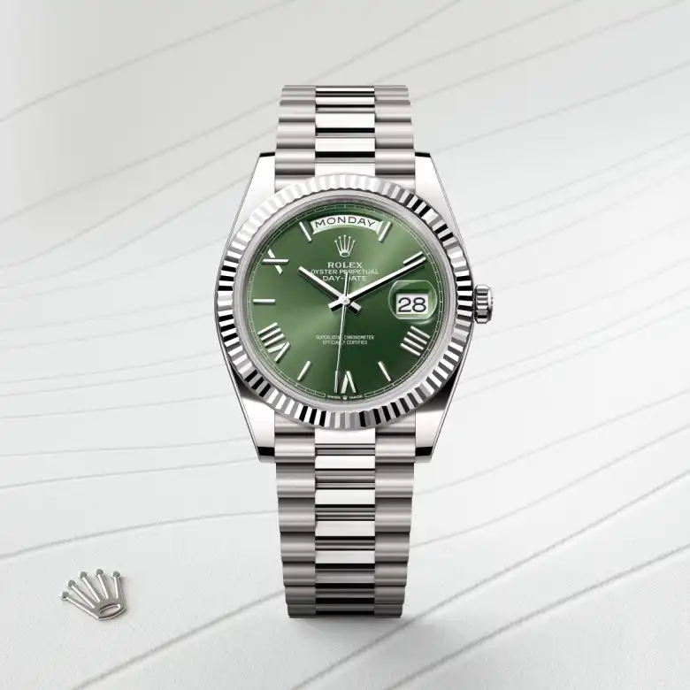 Rolex Day-Date in 18 kt white gold, M228239-0033 - Benari Jewelers