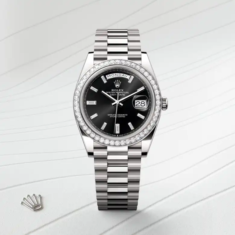 Rolex Day-Date in 18 kt white gold, M228349RBR-0003 - Benari Jewelers