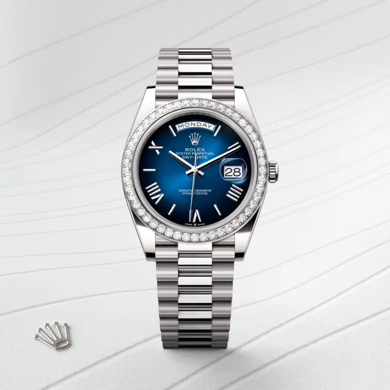 Rolex Day-Date in 18 kt white gold, M228349RBR-0045 - Rolex Boutique San Jose
