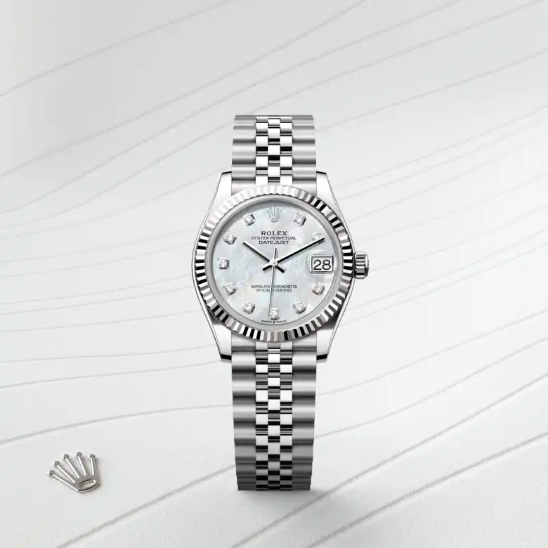 Rolex Datejust in White Rolesor - combination of Oystersteel and white gold, M278274-0006 - Joseph-Anthony