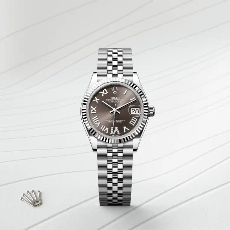 Rolex Datejust in White Rolesor - combination of Oystersteel and white gold, M278274-0028 - Heller Jewelers