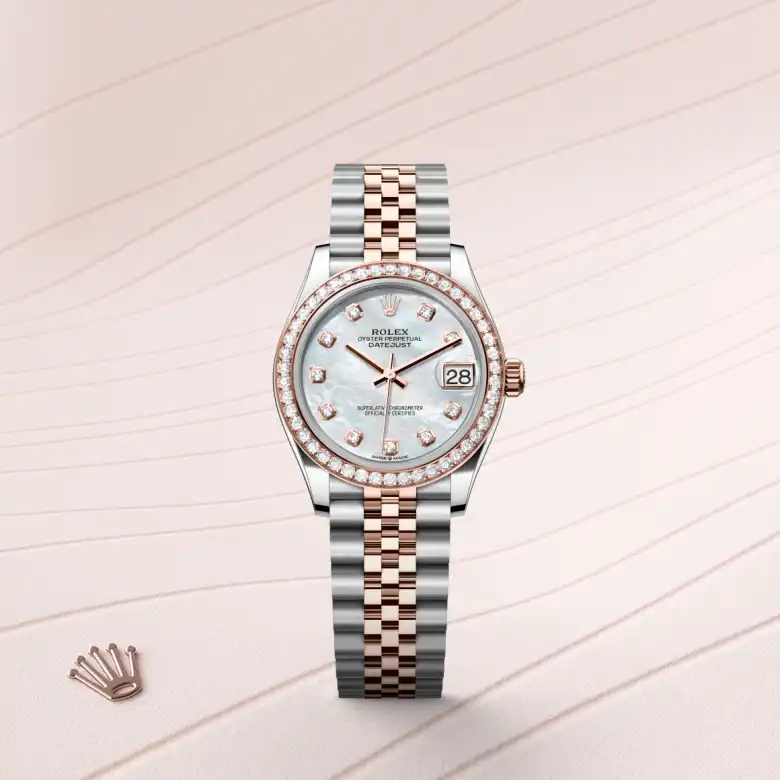 Rolex Datejust in Everose Rolesor - combination of Oystersteel and Everose gold, M278381RBR-0026 - Rolex Boutique San Jose
