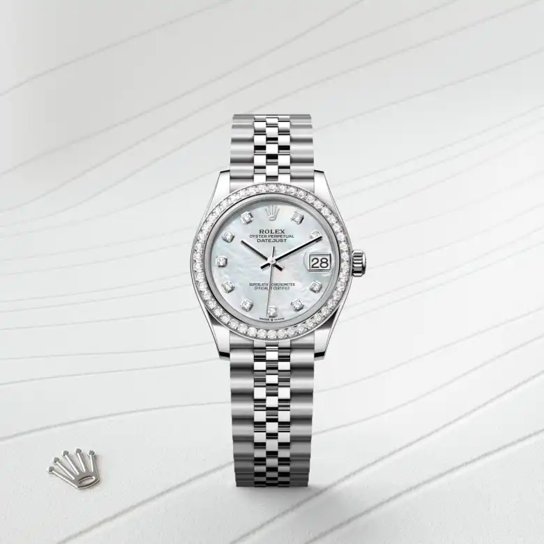 Rolex Datejust in White Rolesor - combination of Oystersteel and white gold, M278384RBR-0008 - Hing Wa Lee