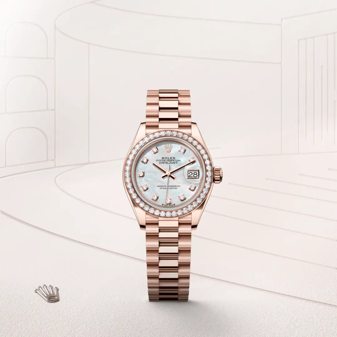 Rolex Lady-Datejust in 18 ct Everose gold, M279135RBR-0010 - Joseph-Anthony