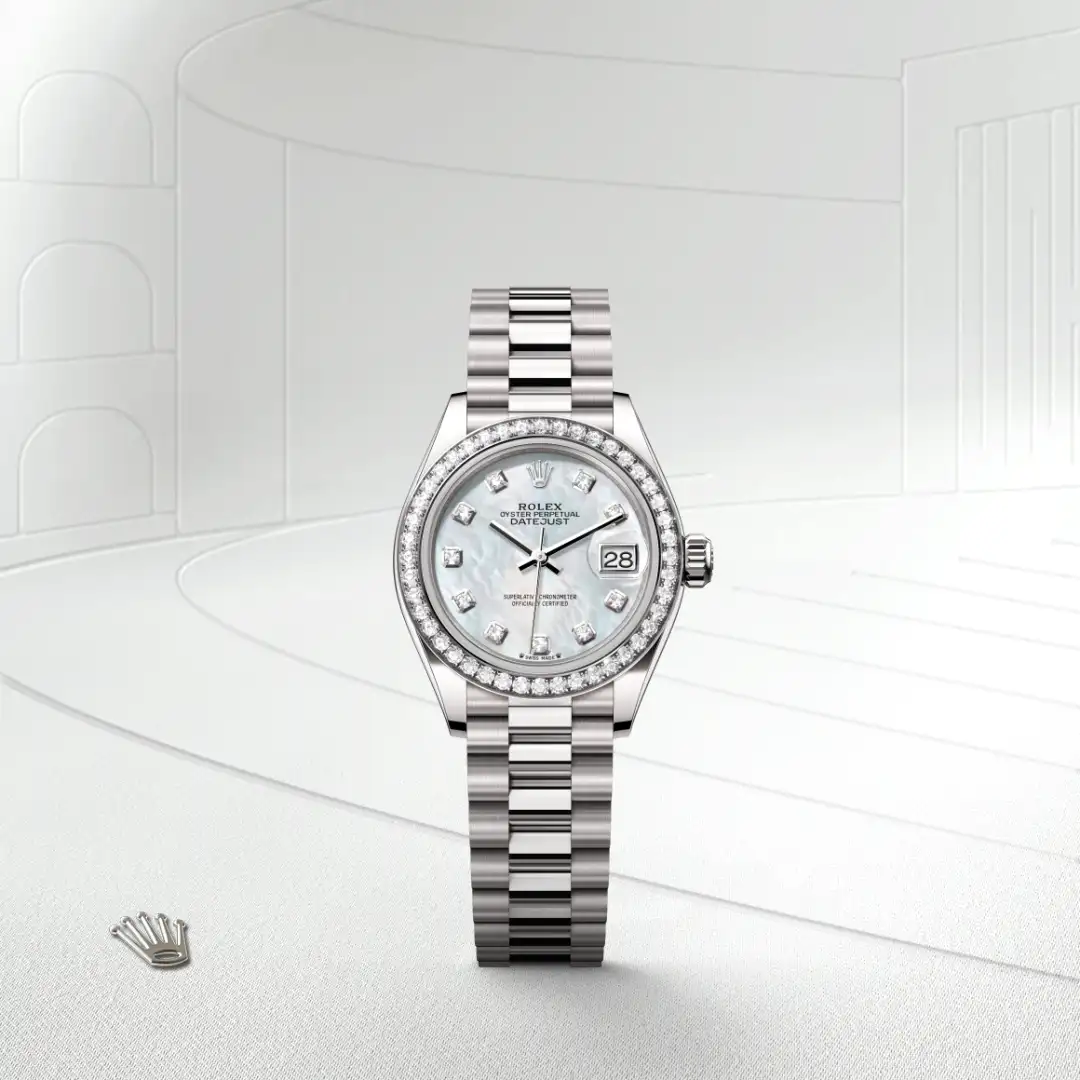 Rolex Lady-Datejust in 18 kt white gold, M279139RBR-0008 - Rolex Boutique San Jose
