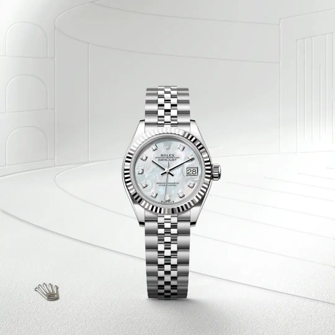 Rolex Lady-Datejust in White Rolesor - combination of Oystersteel and white gold, M279174-0009 - Joseph-Anthony