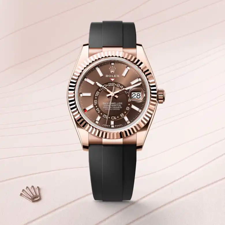 Rolex Sky-Dweller in 18 ct Everose gold, M336235-0002 - J. Vair Jewellers
