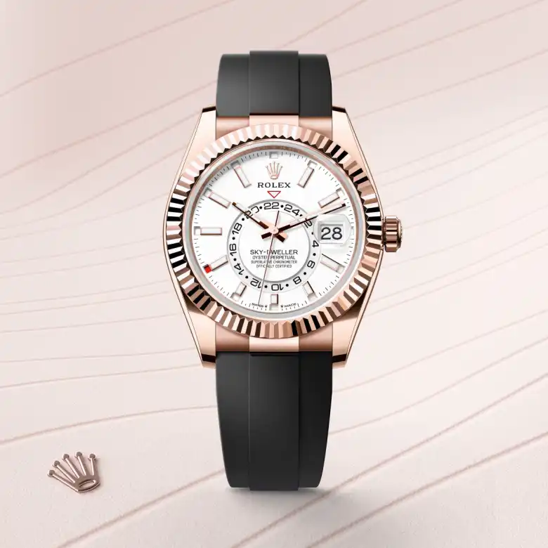 Rolex Sky-Dweller in 18 ct Everose gold, M336235-0003 - Benari Jewelers