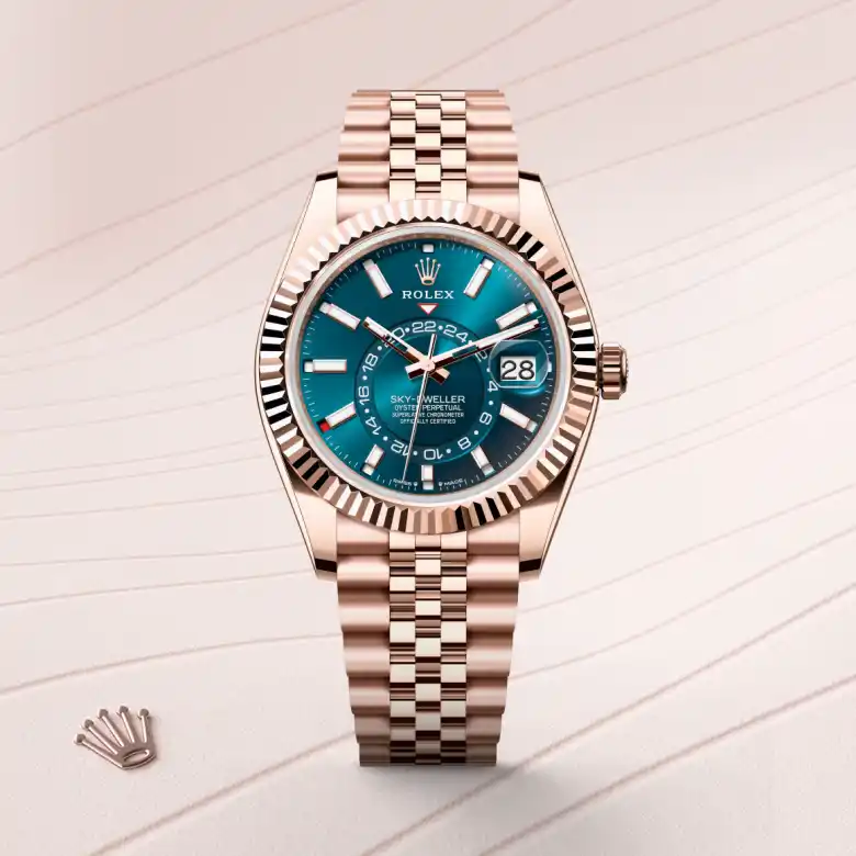 Rolex Sky-Dweller in 18 ct Everose gold, M336935-0005 - J. Vair Jewellers