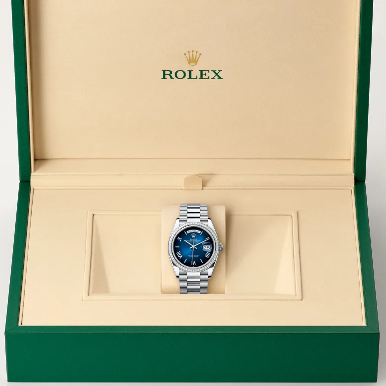 Rolex Day-Date in Platinum, M128396TBR-0021 - Heller Jewelers