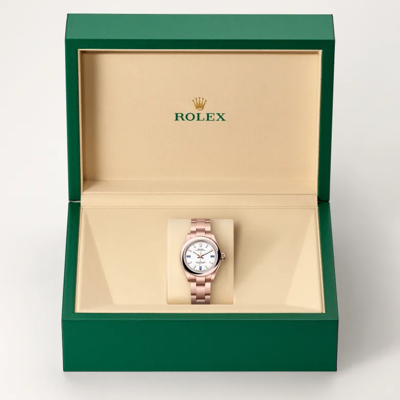 Rolex Oyster Perpetual in 18 kt Everose gold, M276205-0002 - Heller Jewelers