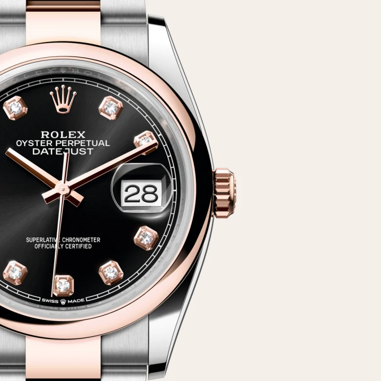 Rolex Datejust in Everose Rolesor - combination of Oystersteel and Everose gold, M126201-0020 - Heller Jewelers