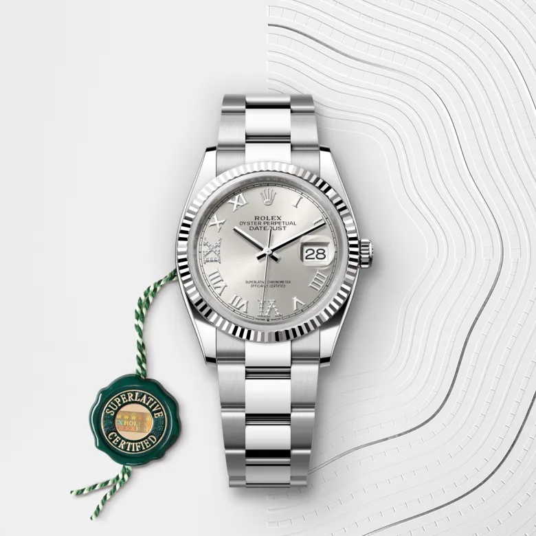 Rolex Datejust in White Rolesor - combination of Oystersteel and white gold, M126234-0030 - Rolex Boutique San Jose