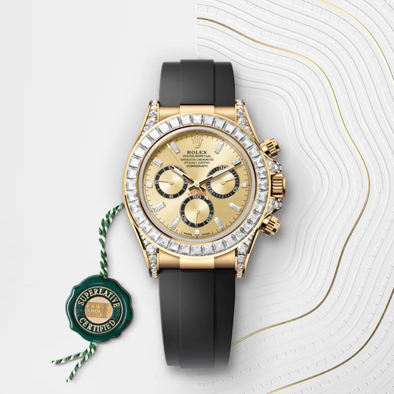 Rolex Cosmograph Daytona in 18 ct yellow gold with lugs set with diamonds, M126538TBR-0004 - Build