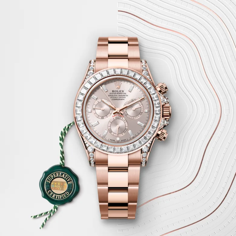 Rolex Cosmograph Daytona in 18 ct Everose gold with lugs set with diamonds, M126595TBR-0001 - Build