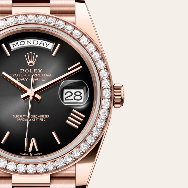 Rolex Day-Date in 18 kt Everose gold, M228345RBR-0025 - Heller Jewelers