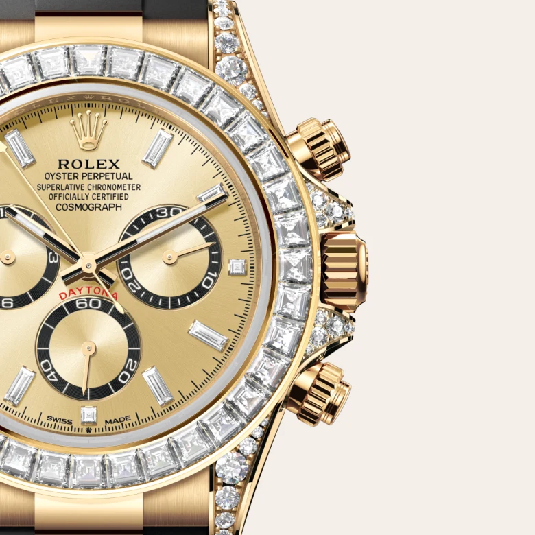 Rolex Cosmograph Daytona in 18 ct yellow gold with lugs set with diamonds, M126538TBR-0004 - Build