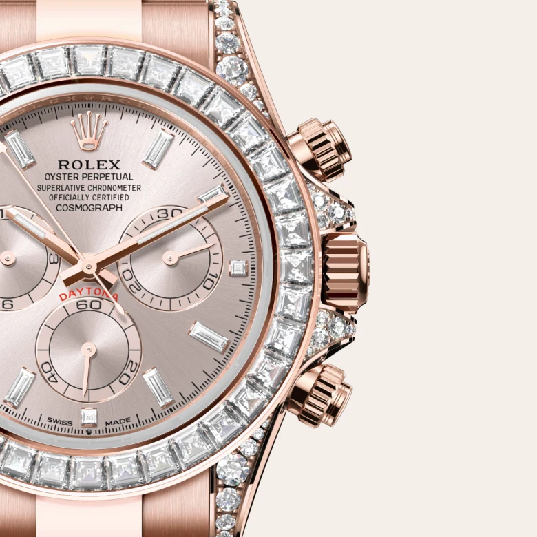 Rolex Cosmograph Daytona in 18 ct Everose gold with lugs set with diamonds, M126595TBR-0001 - Build