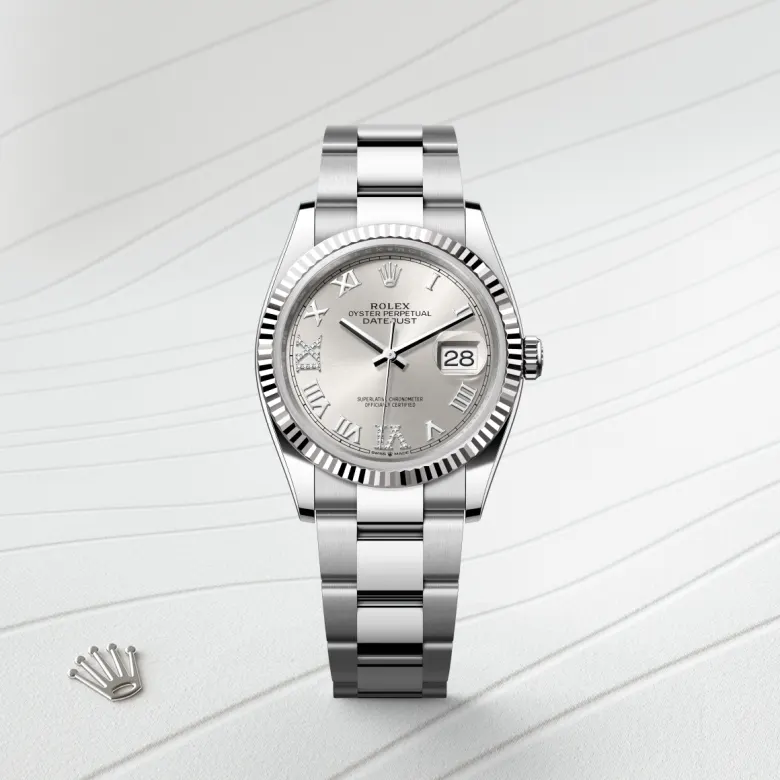 Rolex Datejust in White Rolesor - combination of Oystersteel and white gold, M126234-0030 - Rolex Boutique San Jose