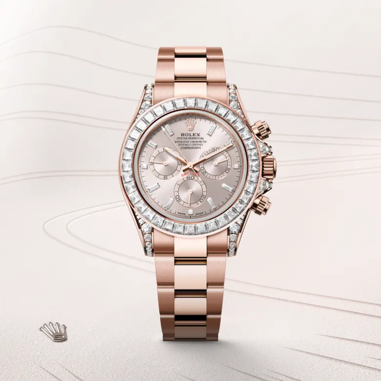 Rolex Cosmograph Daytona in 18 ct Everose gold with lugs set with diamonds, M126595TBR-0001 - Build