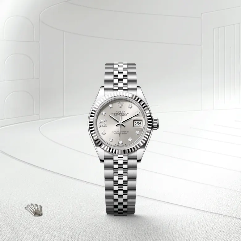 Rolex Lady-Datejust in White Rolesor - combination of Oystersteel and white gold, M279174-0021 - Rolex Boutique San Jose