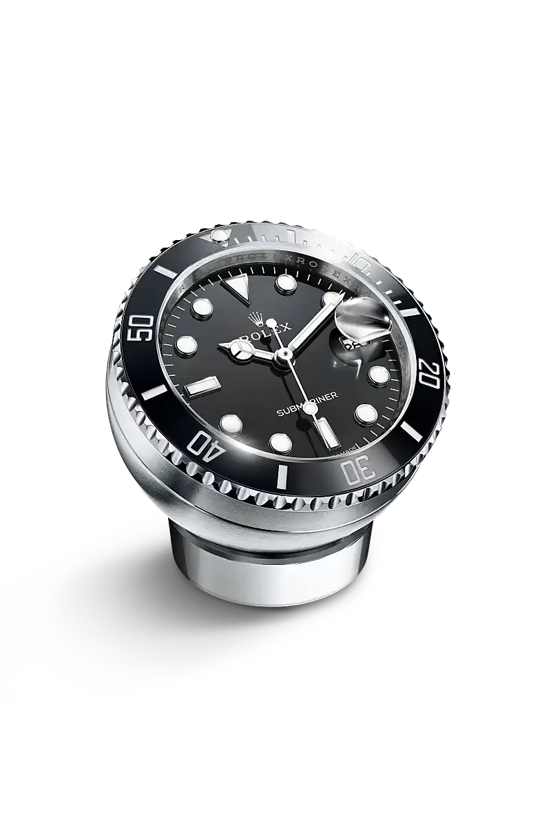 Rolex Submariner Date desk clock in , c909010ln-0001 at Rolex Boutique San Jose