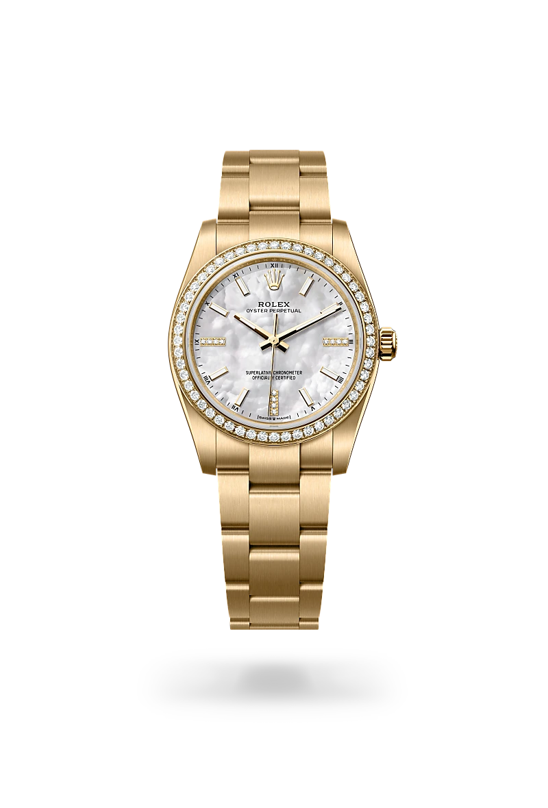 Rolex Oyster Perpetual in 18 kt yellow gold, M124248RBR-0001 - Heller Jewelers