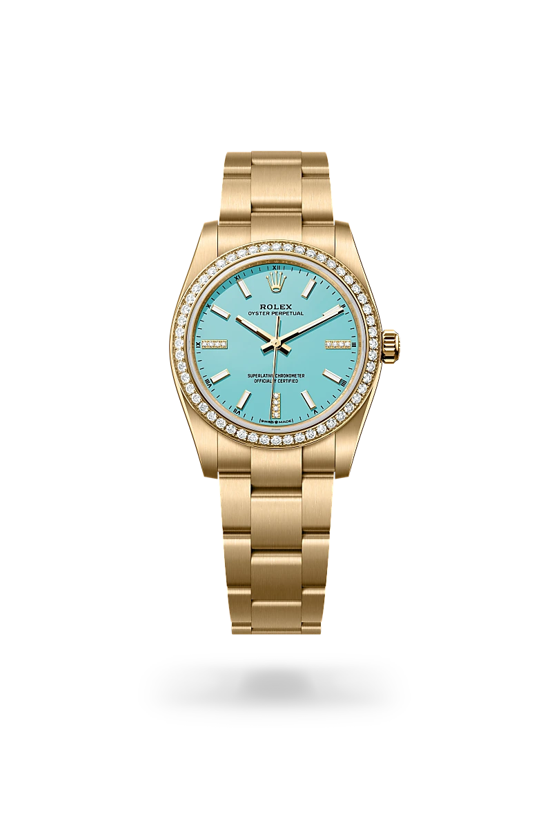 Rolex Oyster Perpetual in 18 kt yellow gold, M124248RBR-0002 - Heller Jewelers