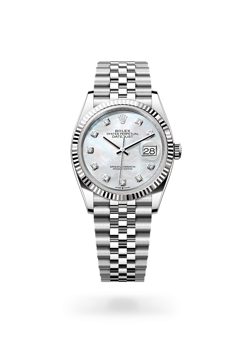 Rolex Datejust in White Rolesor - combination of Oystersteel and white gold, M126234-0019 - J. Vair Jewellers