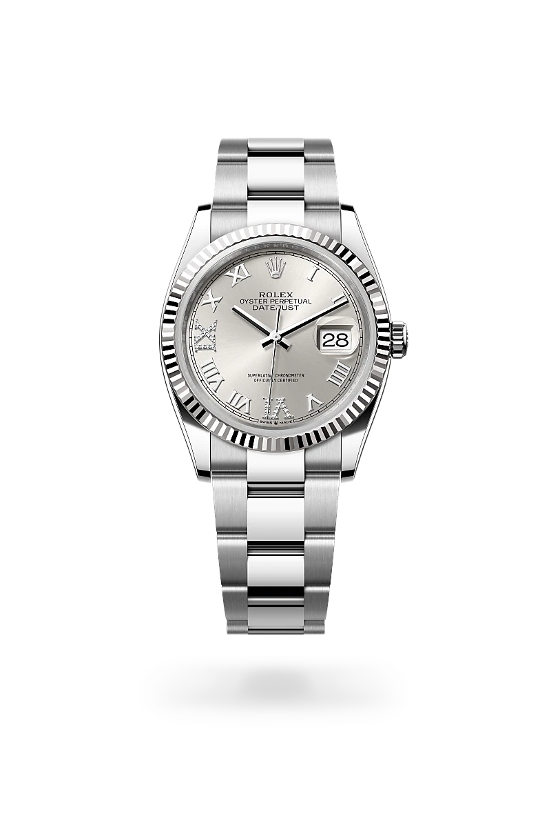 Rolex Datejust in White Rolesor - combination of Oystersteel and white gold, M126234-0030 - Rolex Boutique San Jose